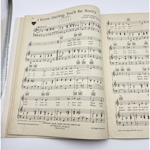 Eddy Arnolds Radio Favorites Piano Song Book Sheet Music Number A-1 Vtg Country - Picture 6 of 9